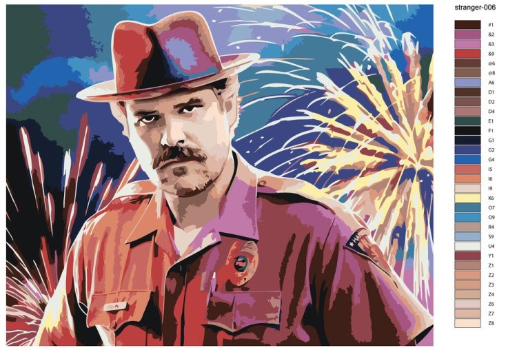 Картина по номерам «Очень странные дела: Джим Хоппер - Дэвид Харбор» — картинка 2