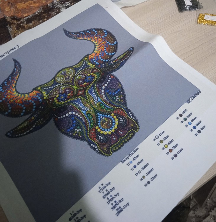 Набор вышивки бусинами «Бык» — картинка 2