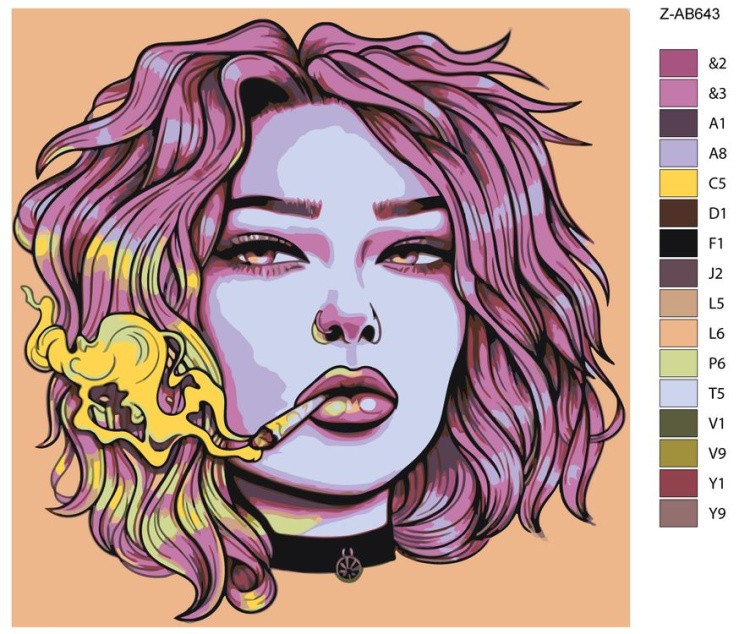 Картина по номерам «Курящая девушка» — картинка 2