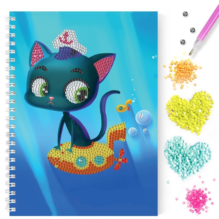 Алмазная мозаика - тетрадь «Кот-капитан» — картинка 4