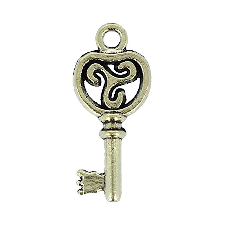 Подвеска «Ключ», 1x2,2 см, цвет: под античную бронзу, 10 шт., Zlatka — картинка 2
