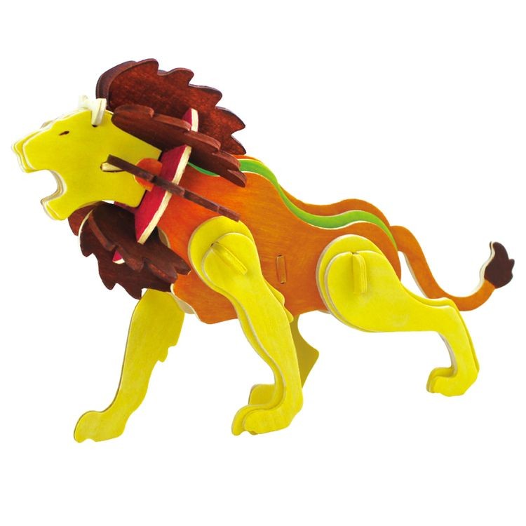 Деревянный 3D пазл «Лев»