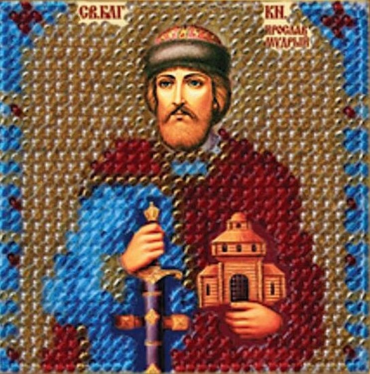 Рисунок на ткани «Икона. Святой Благоверный князь Ярослав»