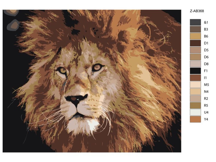 Картина по номерам «Лохматый лев» — картинка 2