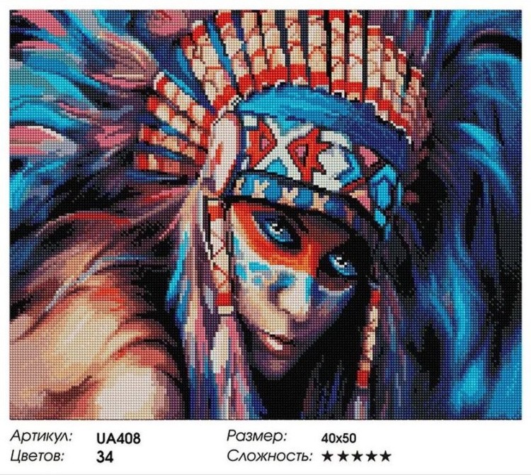Алмазная вышивка «Индейская девушка» — картинка 2