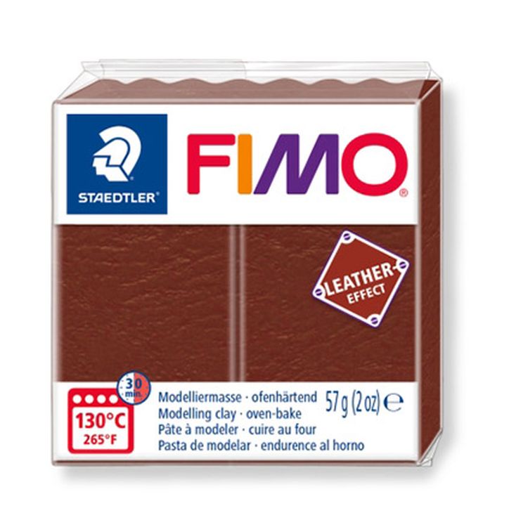 Полимерная глина FIMO Leather-Effect, цвет: 8010-779 ореховый, 57 г