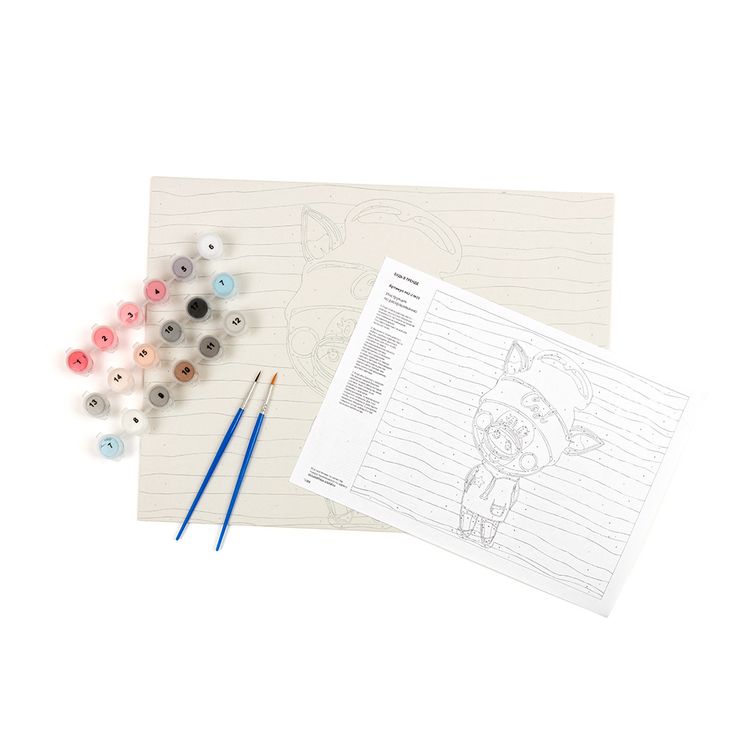 Картина по номерам «Енотик в цветах» — картинка 2