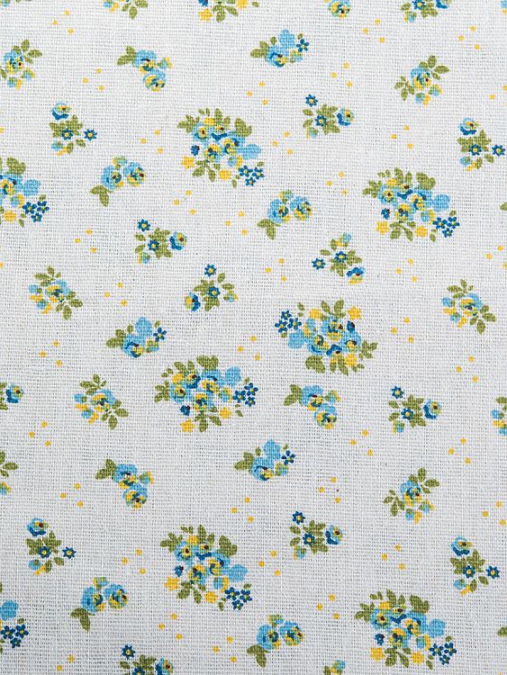 Ткань Лен, 140 г/м², 5 м x 150 см, цвет: белый, цветочный принт, TBY — картинка 3