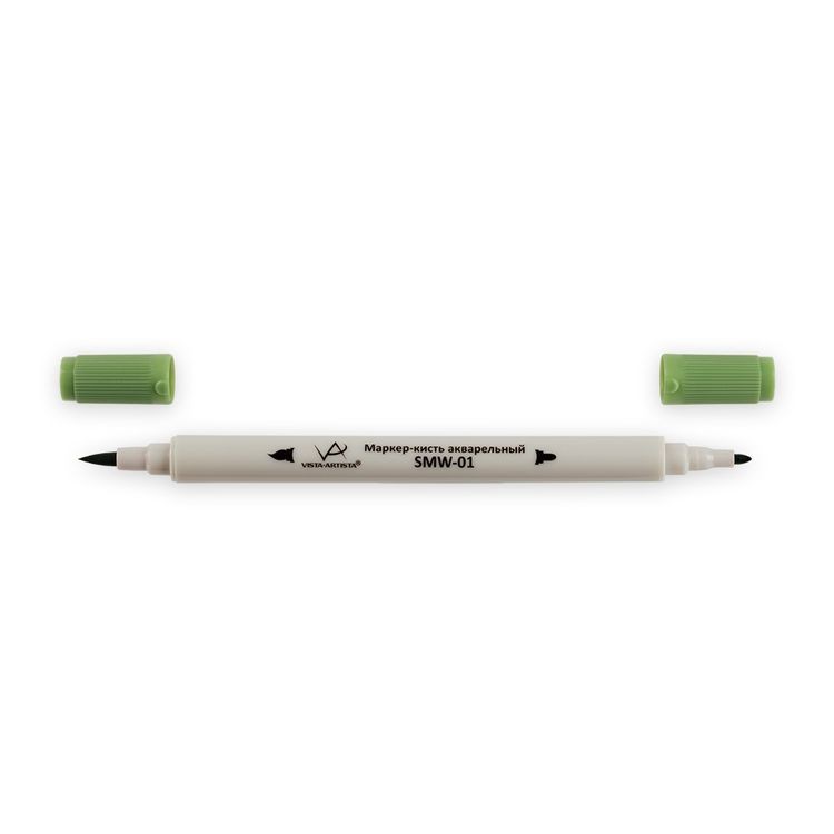 Акварельный маркер-кисть, 0.8 мм - 2 мм, кисть/круглое тонкое, серо-зеленый (Mistletoe), VISTA-ARTISTA