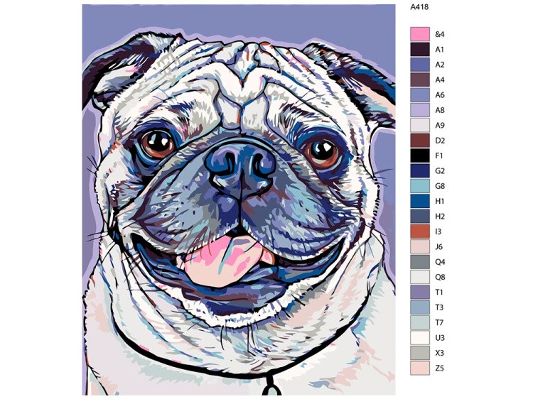 Картина по номерам «Веселый бульдог» — картинка 2