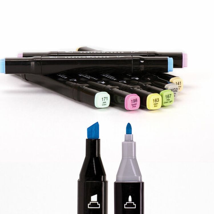 Маркеры для скетчинга двусторонние BRAUBERG ART DEBUT BLACK, цвет: пастельные цвета — картинка 10