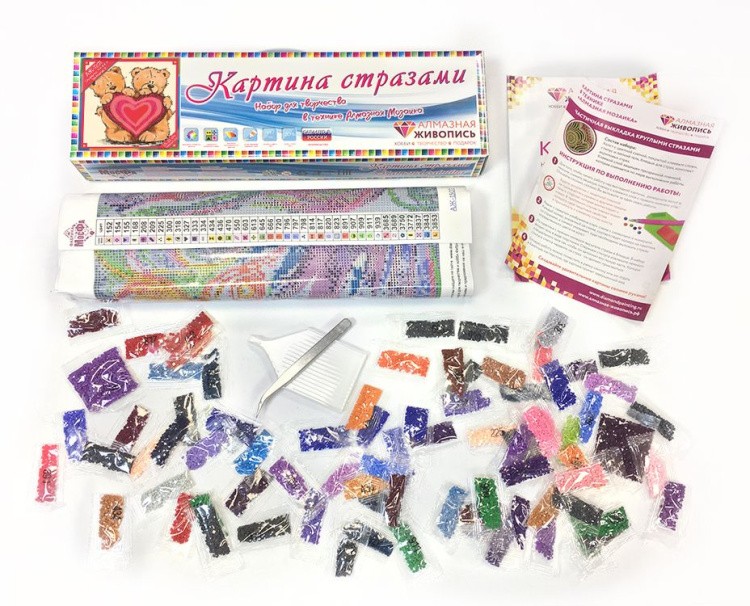 Алмазная вышивка «Мишки с сердцем» — картинка 3