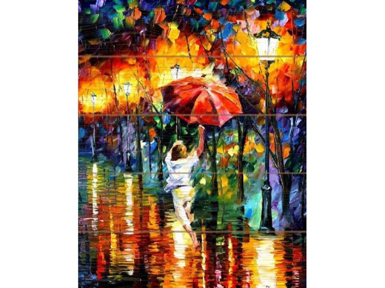 Картина по номерам по дереву Molly «Танцующая под дождем»