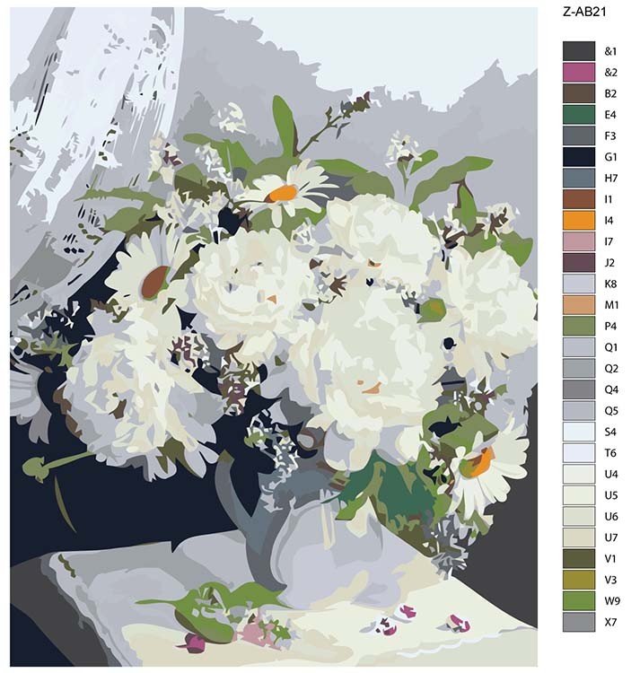 Картина по номерам «Белоснежный букет» — картинка 2