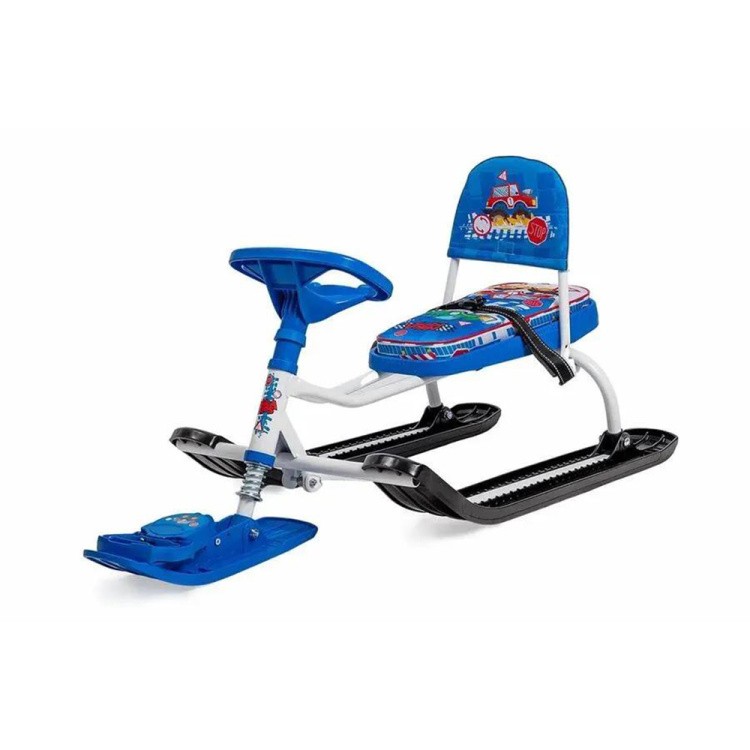 Снегокат детский со спинкой Тимка спорт 4-1 с машинками — картинка 5