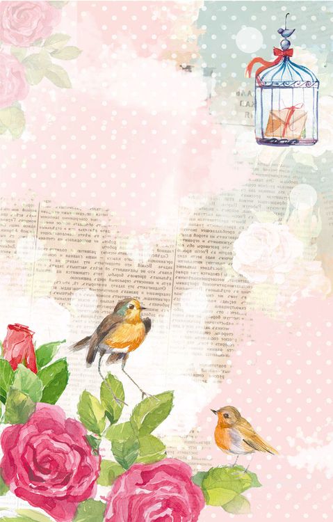 Бумага рисовая «Цветы и птицы», 32x22 см, Love2art