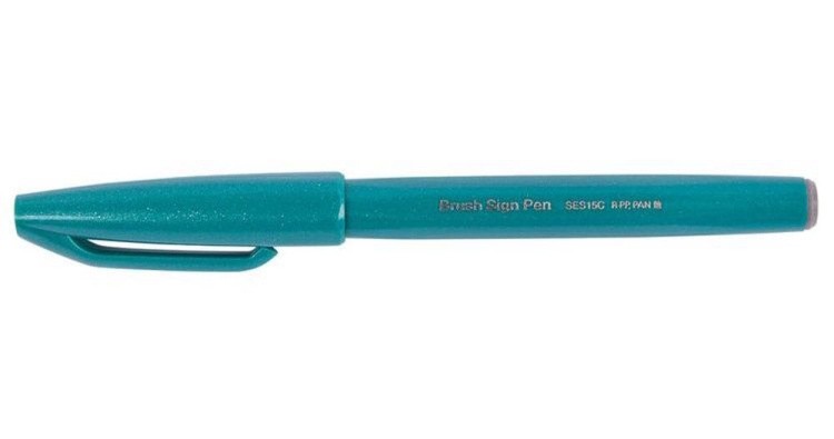Фломастер-кисть Brush Sign Pen, 2 мм, цвет: бирюзовый, Pentel