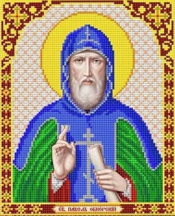 Рисунок на ткани «Святой Павел Обнорский»