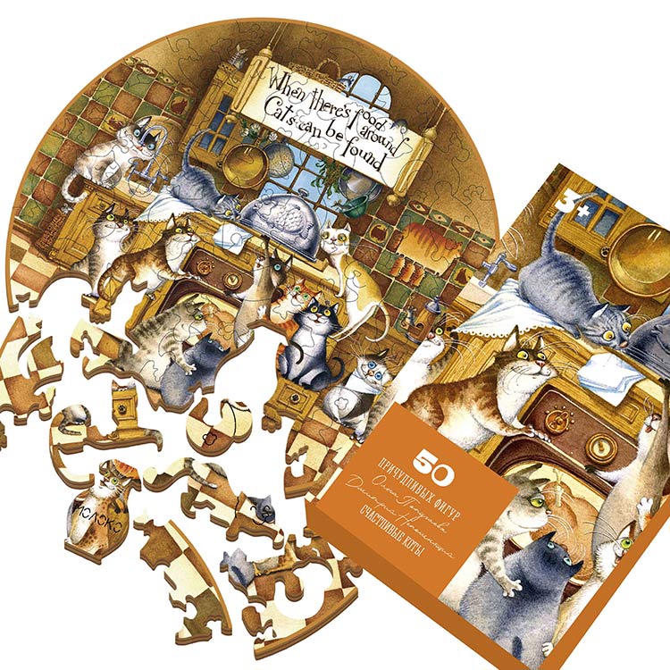 Деревянные пазлы DAVICI «Счастливые коты» — картинка 7