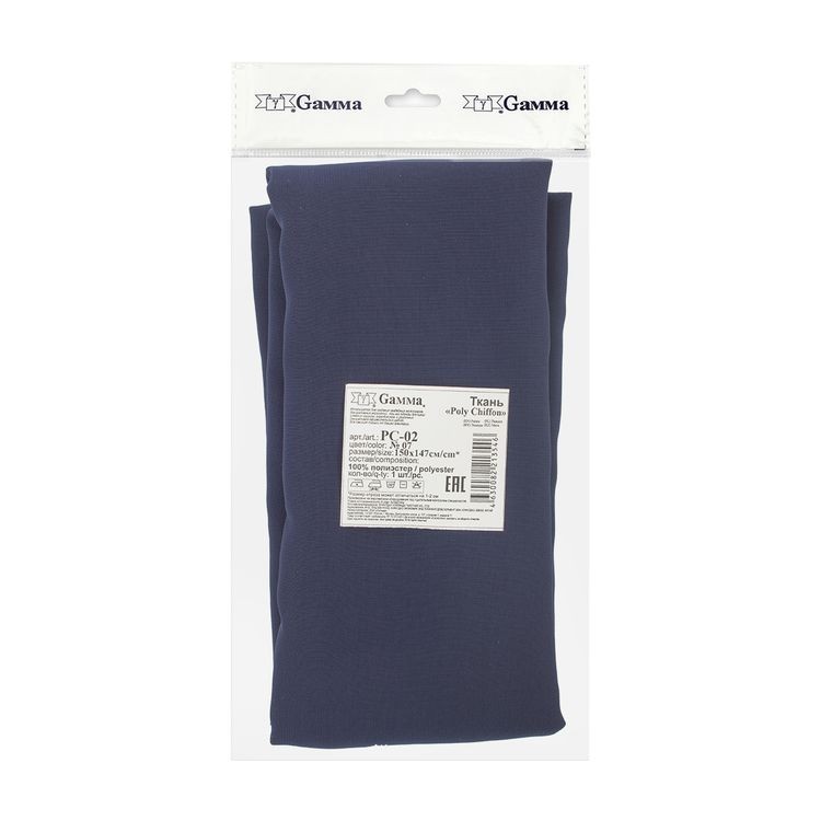 Ткань блузочная Poly Chiffon, 84 г/м2, 1,5 м х 147 см, цвет: синий, Gamma — картинка 2