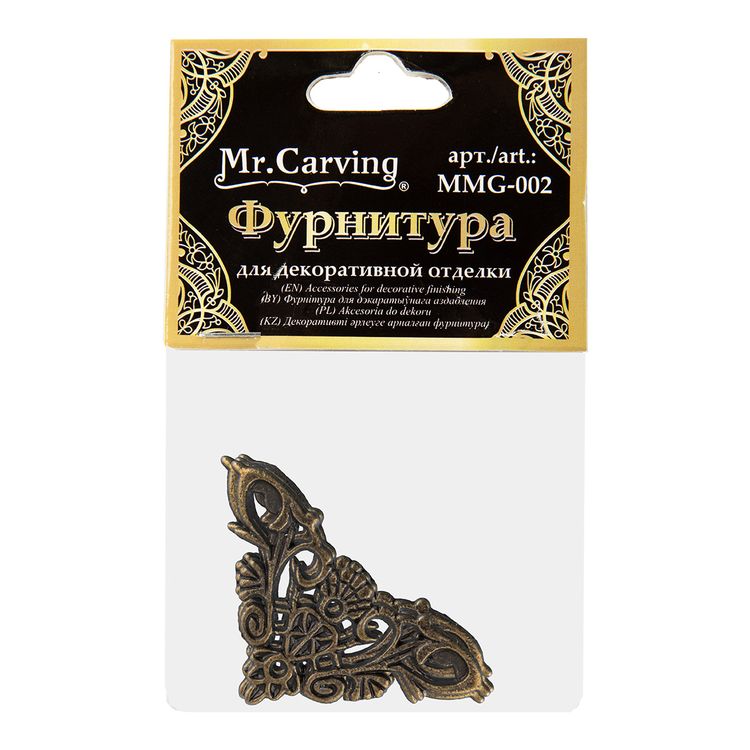 Фурнитура для шкатулок «Накладка», 3,5х3,5 см, 5 упаковок по 4 шт., цвет: бронза, Mr. Carving — картинка 2