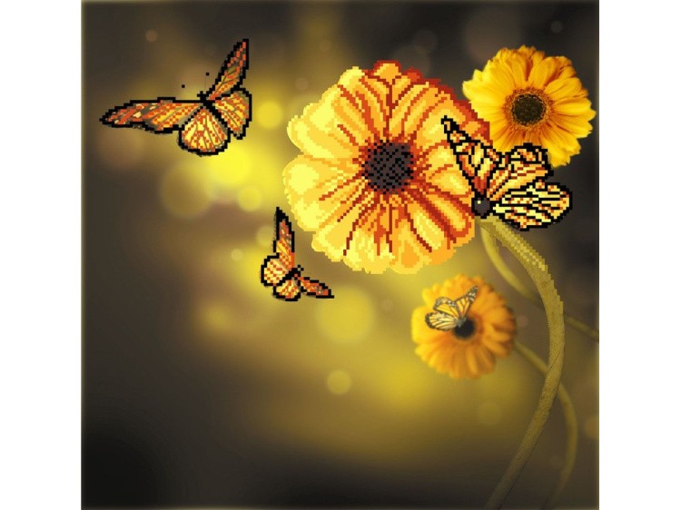 Набор вышивки бисером подушки «Оранжевая фантазия» — картинка 2