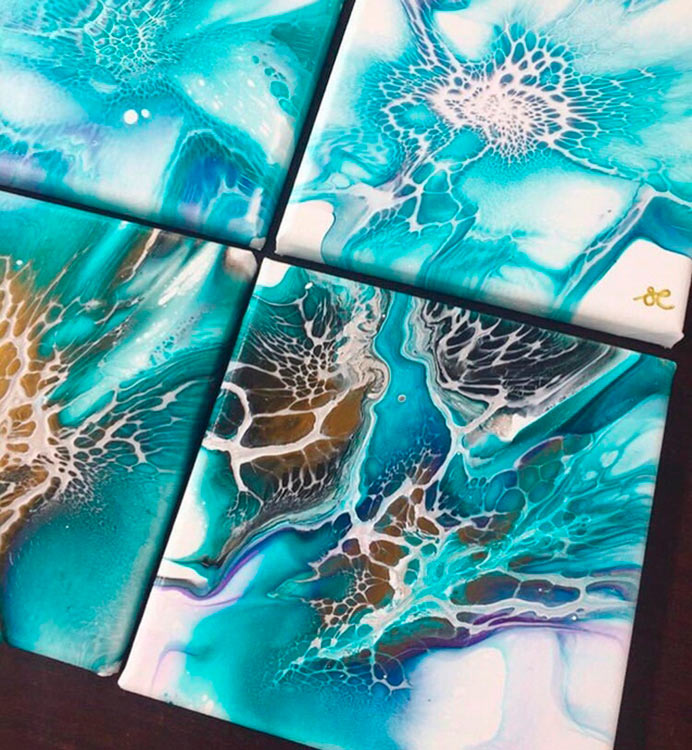 Набор красок для рисования жидким акрилом Флюид Арт, Art Blong — картинка 4