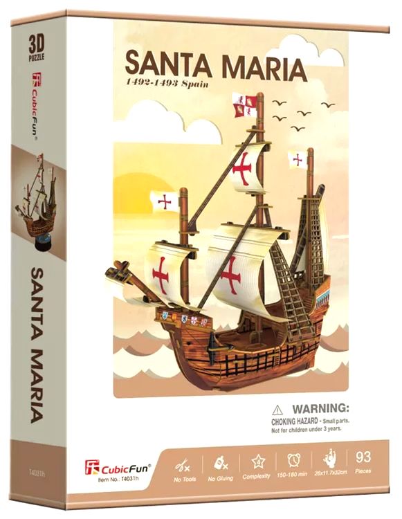 3D пазл CubicFun «Корабль Санта-Мария» — картинка 7