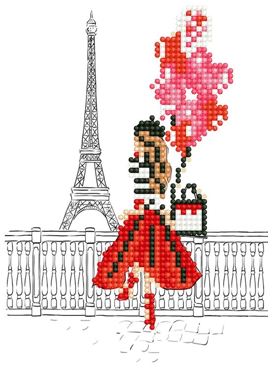 Алмазная вышивка «Девушка в Париже» — картинка 2