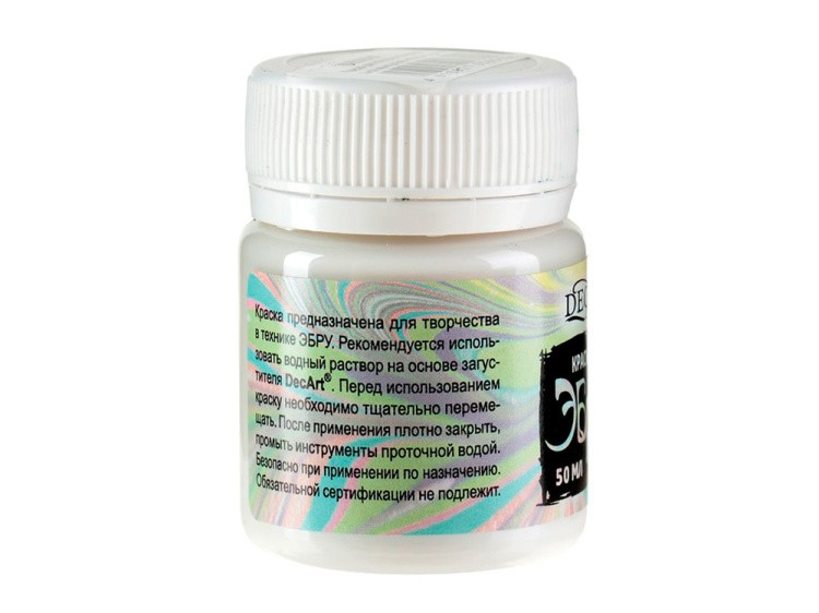 Краска для эбру белая 50 мл, DecArt® — картинка 2
