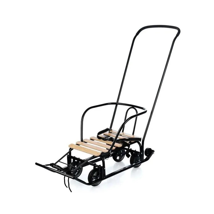 Санки детские с колесами зимние Тимка 5, черный — картинка 4