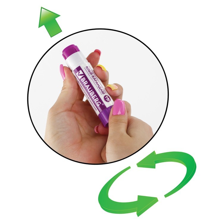 Клей-карандаш BRAUBERG, обесцвечивающийся после высыхания, 15 г — картинка 3