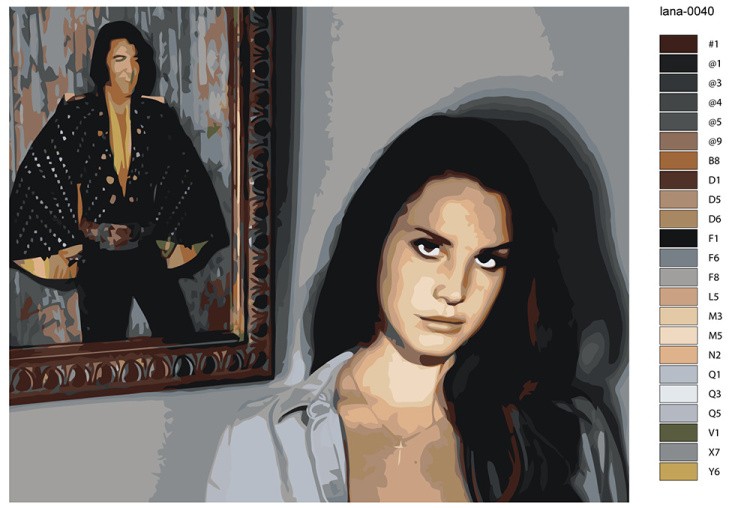Картина по номерам «Lana Del Rey Лана Дель Рей: Элвис Пресли» — картинка 2