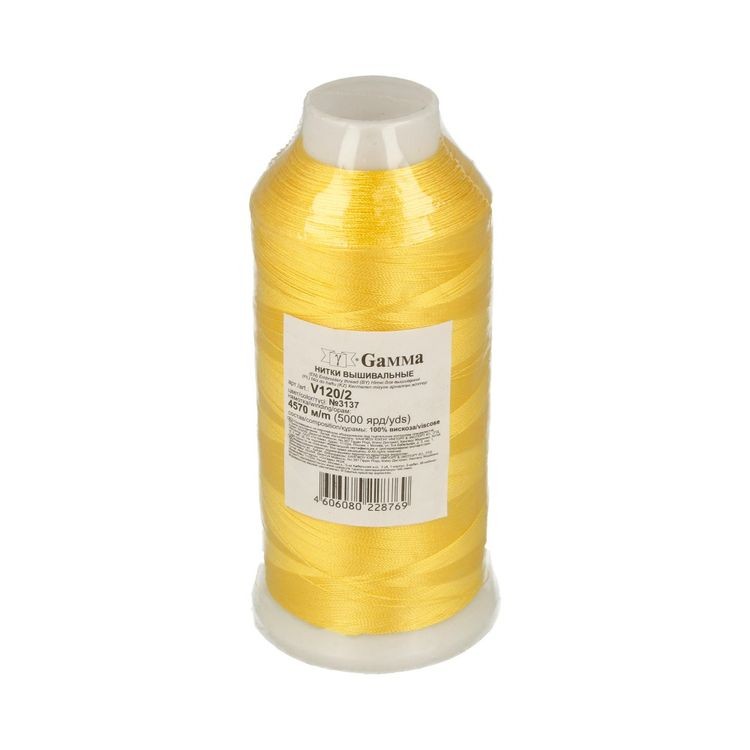 Нитки для вышивания Gamma, цвет: №3137 желтый, 4570 м