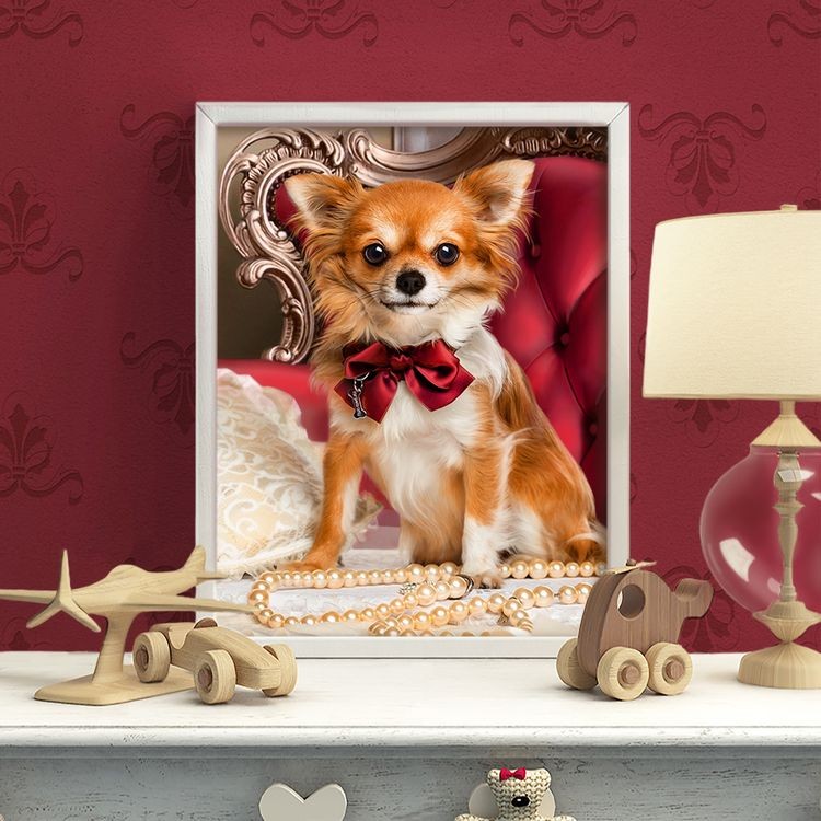 Алмазная вышивка «Чихуахуа с бантиком» — картинка 2