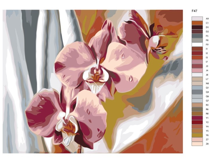 Картина по номерам «Розовые орхидеи» — картинка 2