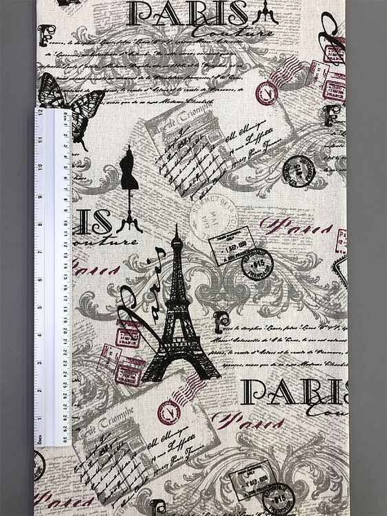 Ткань льняная, 1 м x 150 см, 140 г/м², цвет: бежевый, принт, TBY — картинка 6