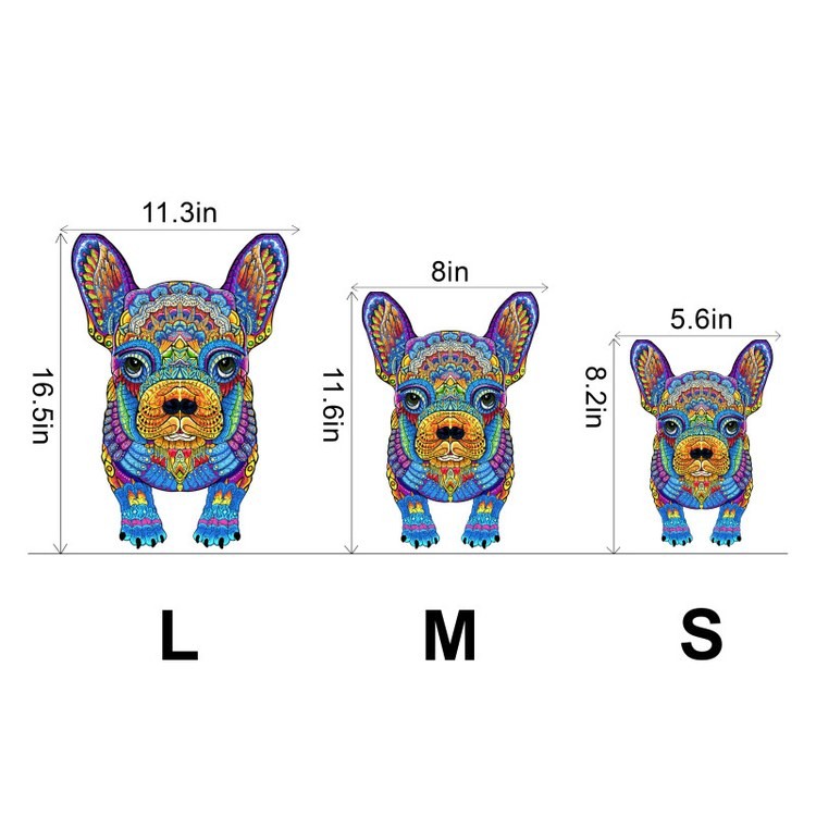 Деревянные пазлы «Смелый Бульдог M», Woodbests — картинка 4