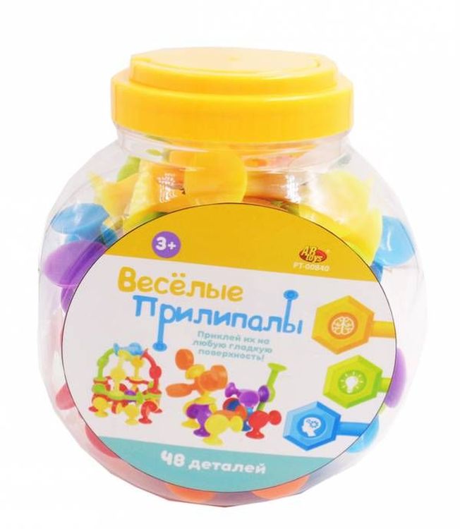 Мягкий конструктор с присосками «Веселые прилипалы», 48 деталей — картинка 4