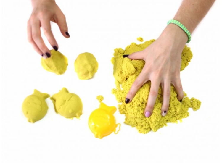 Космический пластичный песок Жёлтый 0.5 кг — картинка 5