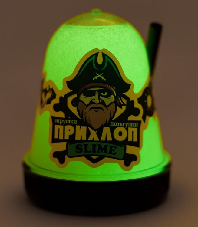 Слайм Прихлоп Люминофор светится в темноте зеленый — картинка 3