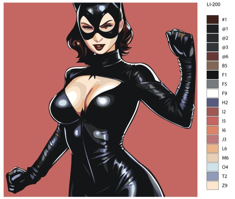 Картина по номерам «Женщина-кошка 3» — картинка 2