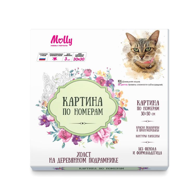 Картина по номерам «Домашняя кошка» — картинка 3