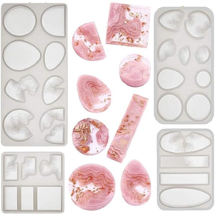 Силиконовый молд - Подвеска и сережки №2, 10х7 см — картинка 4