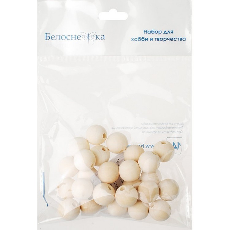 Бусины дерево, d 18 мм, 25 шт. — картинка 3