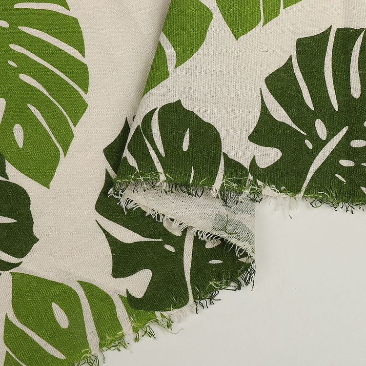 Ткань Лен, 140 г/м², 5 м x 150 см, цвет: белый, растительный принт, TBY — картинка 4