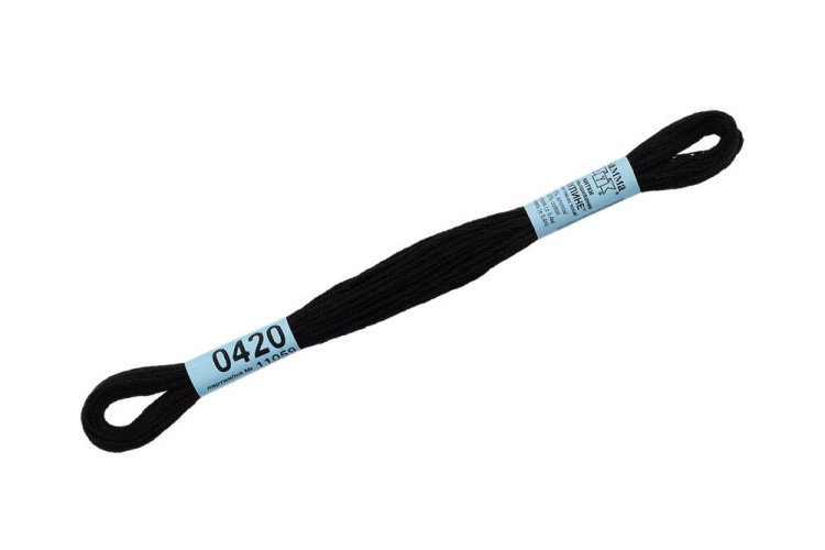 Нитки для вышивания Gamma мулине, 24 шт. по 8 м, цвет: 0420 черный — картинка 2