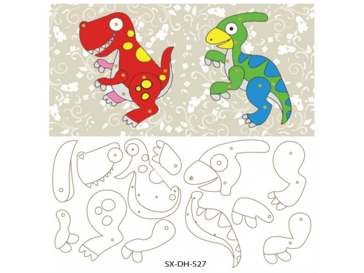 Мозаика «Динозаврики» (фигурки из картона) — картинка 2