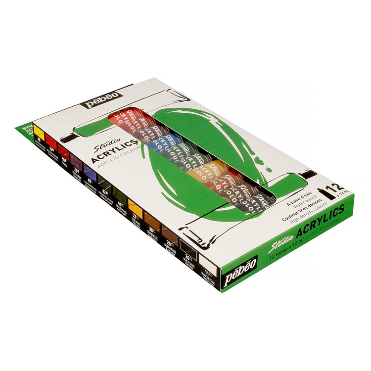 Набор акриловых красок Pebeo  Studio Acrylics 12 цветов, 12 мл — картинка 2