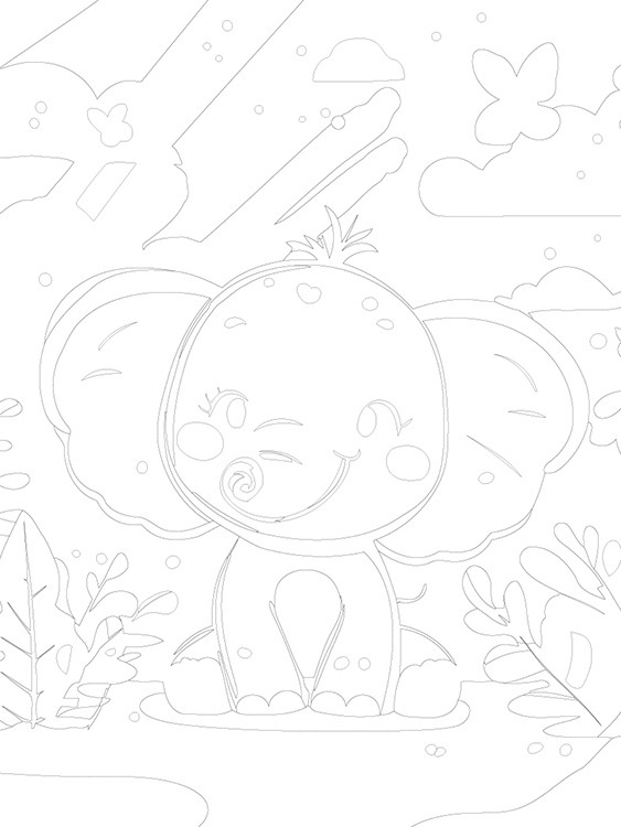 Картина по номерам «Детская, для детей: милый слоненок» — картинка 3